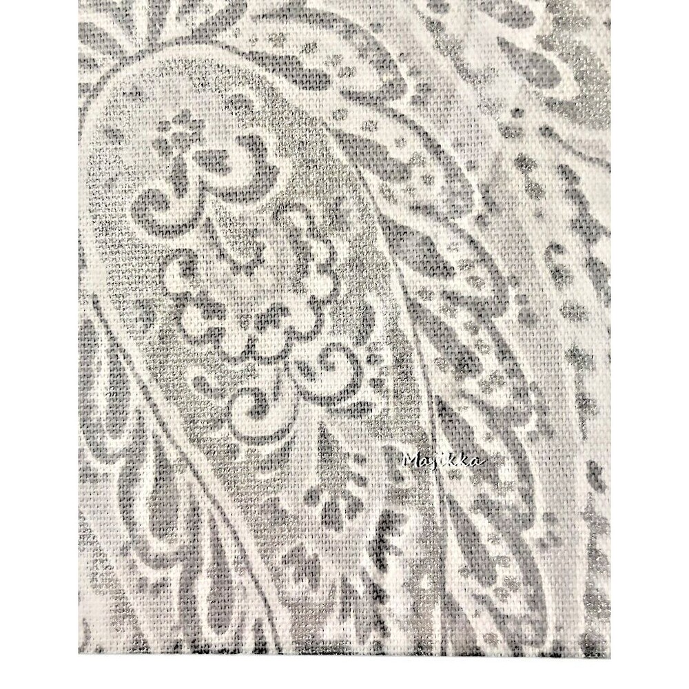Cynthia Rowley Christmas Paisley Fabric Napkins Set of 4 Holiday Gray Silver